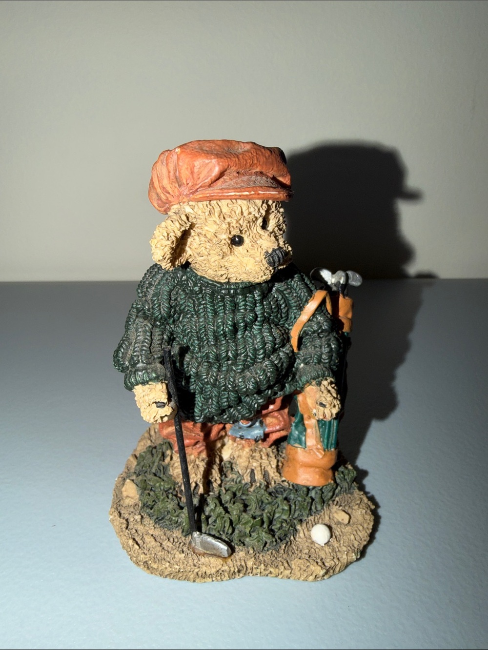 Cottage Collectible “Dempster-Fore!” Bear Golfer Sculpture in Green Sweater